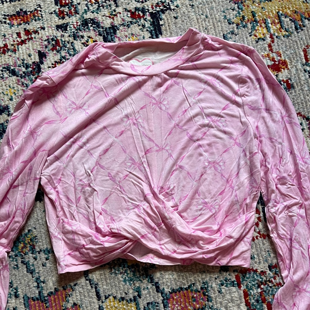 LoveShackFancy x Beach Riot long sleeve crop shirt